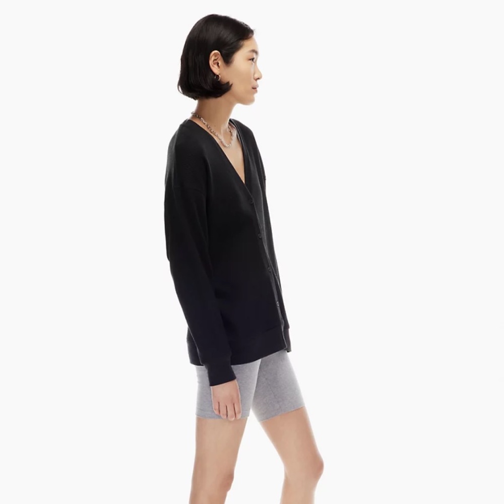 NWT Aritzia The Group Thermal Button-Up Cardigan in Heather Light Cool Grey - Picture 8 of 9